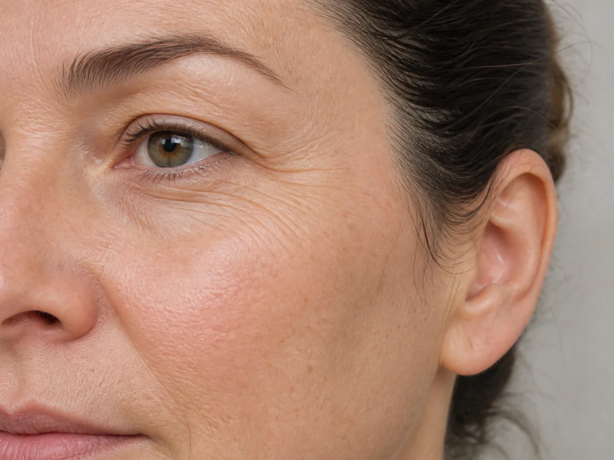 Fine lines around the eyes before use