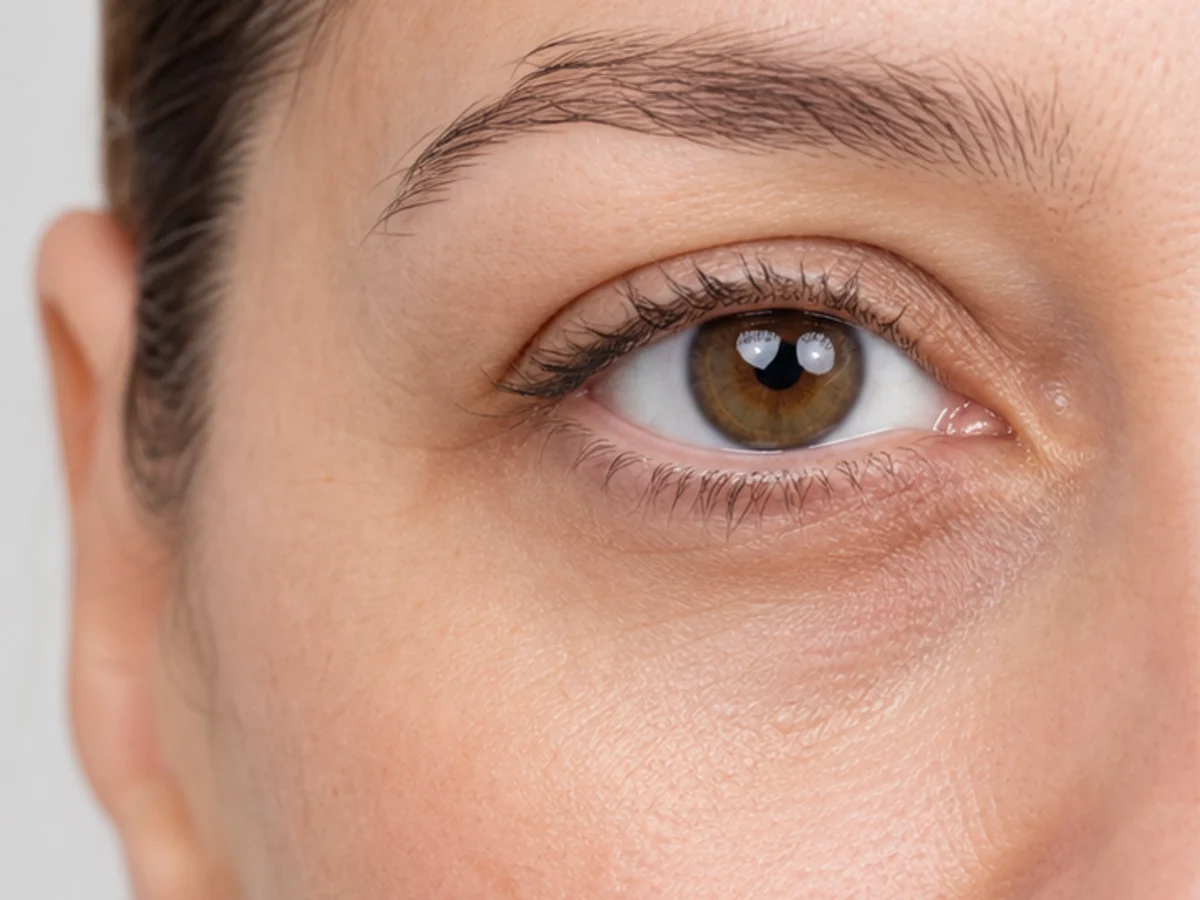 Tired-looking eye area before use